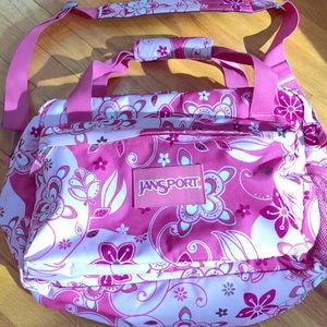Pink Floral JanSport duffel bag